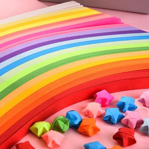 Origami Stars Papers Package DIY Paper Glitter Origami Stars, 1350 Sheets, 27 Colors (27 Bright Color)