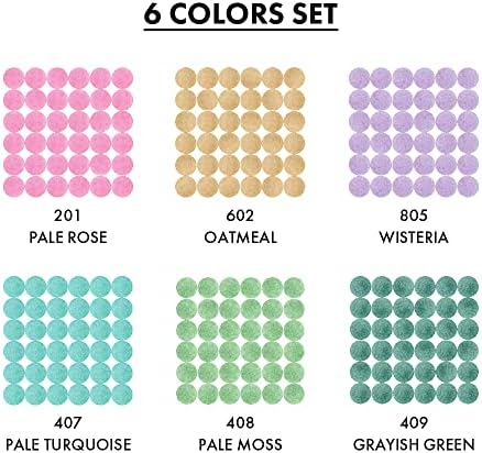 Kuretake CLEAN COLOR DOT Single Mild Smoky 6 colors set, Flexible dot tip marker, for Journals, Crafts, Illustration, Lettering, Planners, for Adult, Kids, Made in Japan