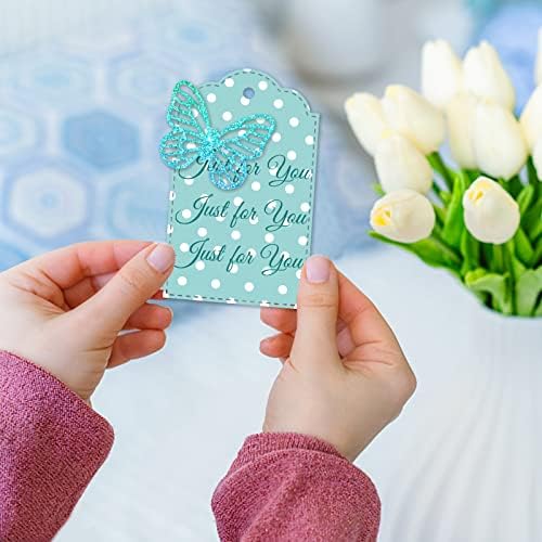 INFUNLY Word Label Tag Clear Stamp and Die Cut for Card Making Word Cutting Die Butterfly Die Cut Happy Birthday Word Clear Stamps for DIY Craft Scrapbooking Blessing Easter Greeting Card Decor