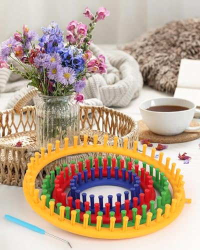 Aeelike 2 PCS Round Knitting Loom for Hat Socks DIY Crafts, 5.5inch