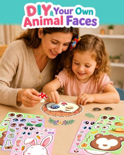 Animal Stickers for Kids Toddlers Create a Face Sticker DIY Party Favors
