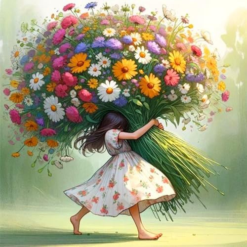 Ekuxom Diamond Art Kits for Adults-5D Flower Diamond Painting 14x14 inch
