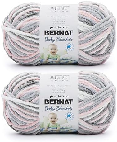 Bernat Baby Blanket Baby Grays Yarn - 2 Pack of 300g/10.5oz - Polyester - 6 Super Bulky - 220 Yards - Knitting/Crochet