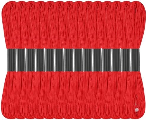 Red Embroidery Floss: 14 Skeins Embroidery Thread Cross Stitch Thread