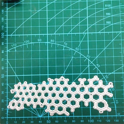 Scrapbooking Die-Cuts, Layer Frame Net Set Metal Cutting Dies for Card Making, Paper Craft Template, Background Embossing Stencils, DIY Album Décor (Honeycomb Grid-5.3x13cm)