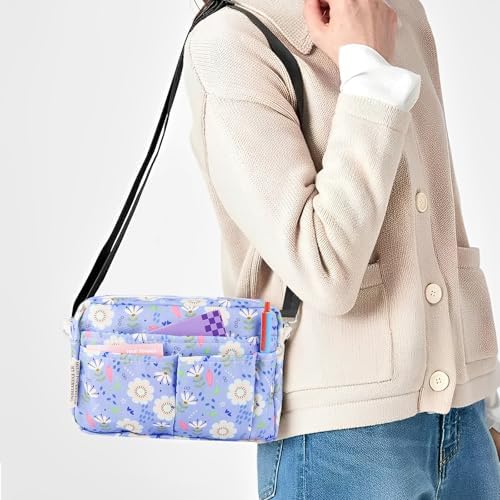 Multiple Pockets Portfolio Organizer with Zippered,Storage Pencil Pouch Bag