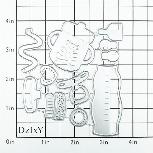 Patchwork Baby Bottles and Water Cups Metal Cutting Dies for Card Making