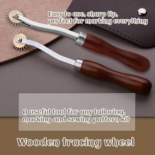 Luanrm Tracing Wheel Sewing Tool 2pcs 4mm Leather Needle Point 6.88in