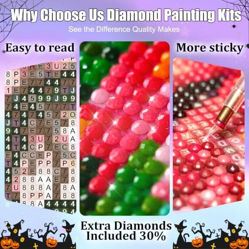 Vesmiral Halloween Diamond Art Kits for Adults 12x16inch
