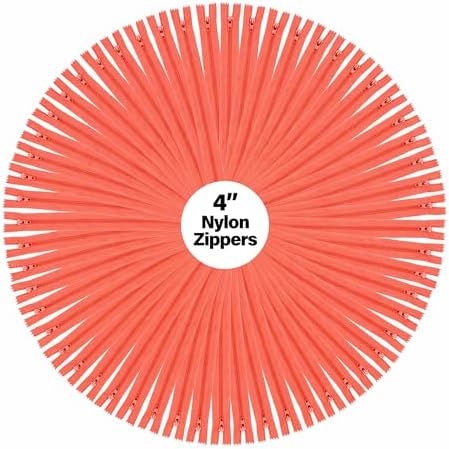 Mandala Crafts 100 PCs Coral Closed-End 4 Inches Nylon Zippers for Sewing