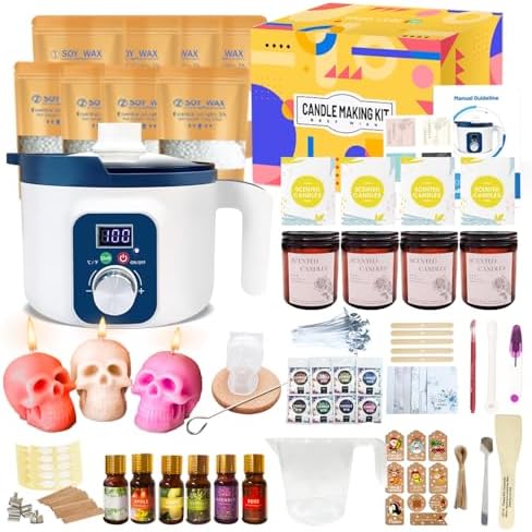 Complete Candle Making Kit for Adults with Digital Wax Melting Pot