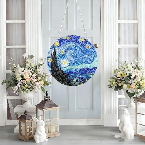 RYMILIE Hanging Diamond Art Kits for Adults Starry Night 8x8inch