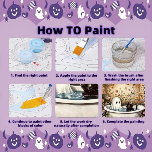 Arttoplus Halloween Ghost Paint by Numbers Kit for Adults Beginner 16x20in