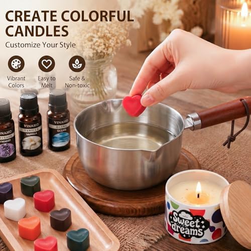 Blingfun Soy Wax for Candle Making Kit-DIY Candle Making Supplies Include Soy Wax, Candle Tins,Pouring Pot, Essential Oils, Thermometer & More, Perfect as Home Decoration