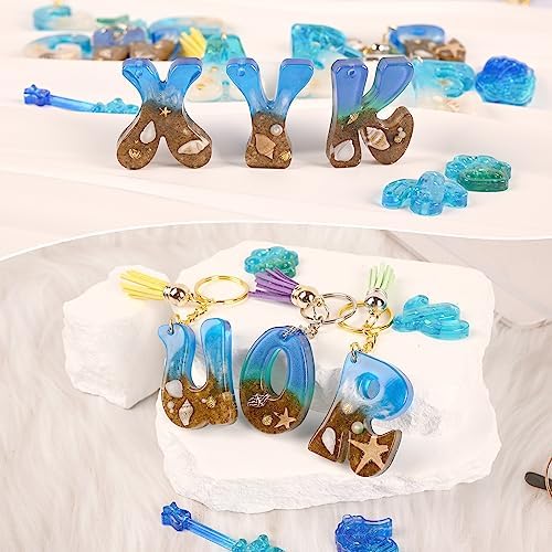Alphabet Keychain Molds with Hole, Resin Letter Number Molds