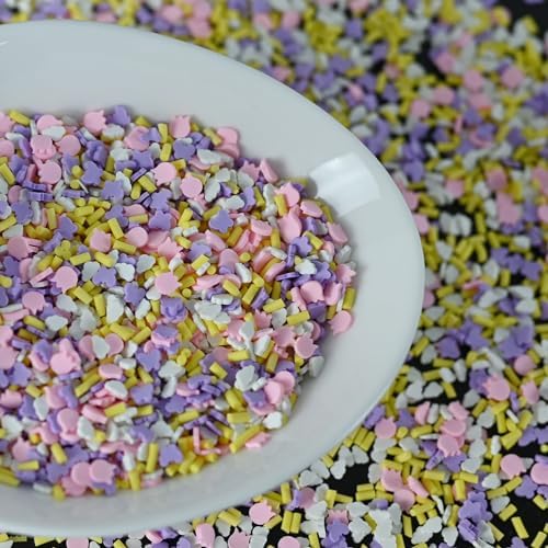 LIKETURE Fake Sprinkles 110g Polymer Clay Sprinkles for Slime Resin Faux Sprinkles Craft Fake Candy Sprinkle for Shaker Card Phone Case DIY Crafts (Butterfly-110G)