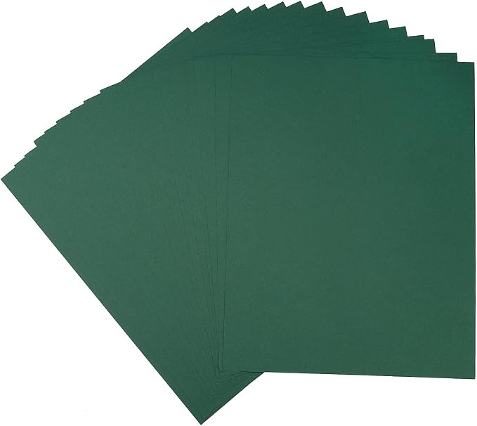 20 Sheets Blank Dark Green Thick Paper Cardstock, 8.5 x 11 inches