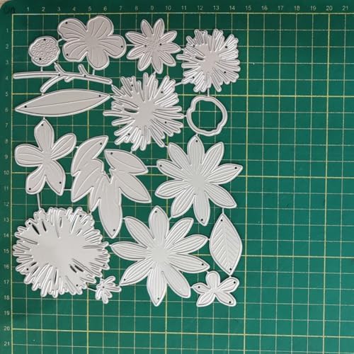 Scrapbooking Die-Cuts, Layer Frame Net Set Metal Cutting Dies for Card Making, Paper Craft Template, Background Embossing Stencils, DIY Album Décor (Flower Set E-14.7x18.3cm)
