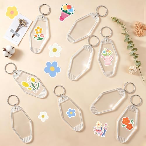 BLMHTWO 20PCS Blank Hotel Keychain Vintage Motel Keychain for DIY Keychains