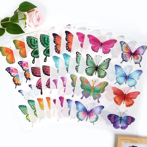 AOWDIAO 62 Large Butterfly Wall Decals - Peel and Stick Vinyl Wall Stickers for Room Decor, Safe for Walls, Repositionable