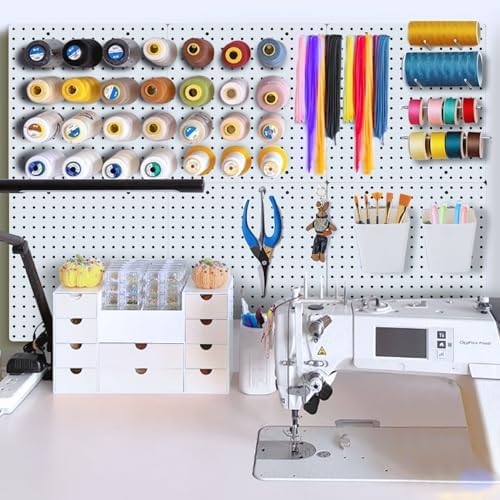 FZK Modular Plastic Peg Board Wall Organizer Kit, 16x16, White