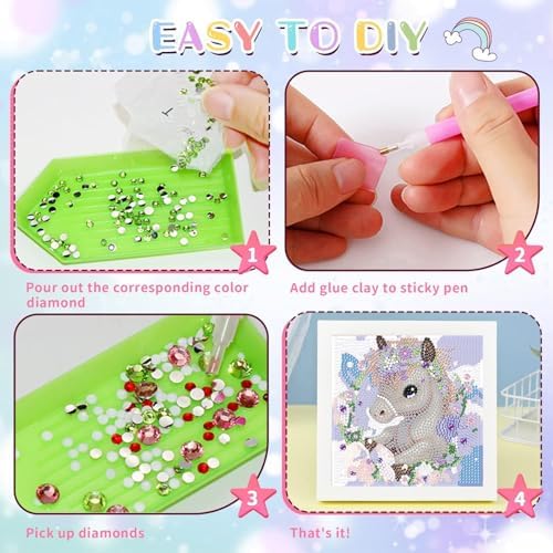 Horse Diamond Art Painting Kits for Kids with Frame Ages 4-8-12 (7x7 inch)