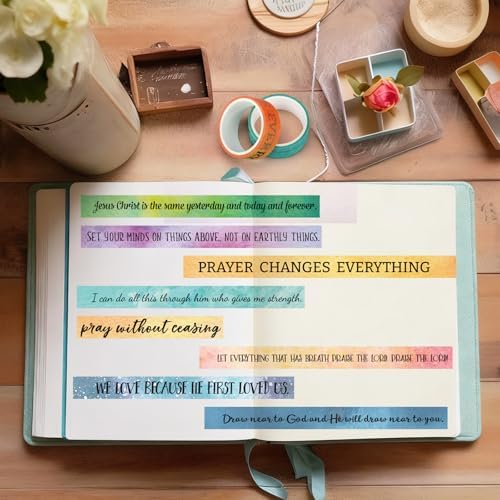 24 Rolls Christian Washi Tape Gifts for Bible Journaling, Morandi