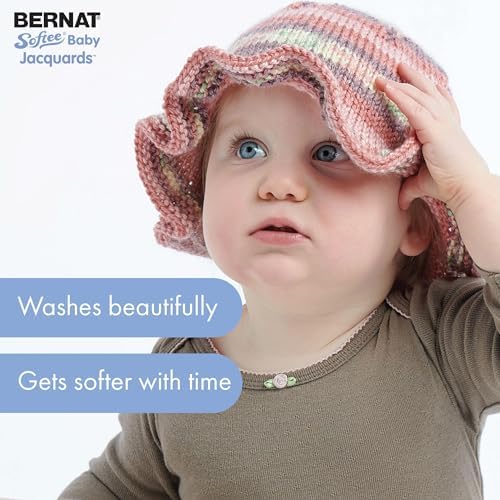 Bernat Softee Baby Jacquards Soft Yarn for Crocheting, River Ripples 3-Pack