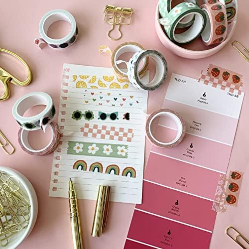 16 Rolls Washi Tape Set for Journaling, Scrapbooking & Decorative Crafts