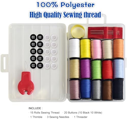 Mini Sewing Kit, Portable Sewing Kit, Portable Travel Sewing Box Kit for Adults Supplies Repair Project,1 Pack