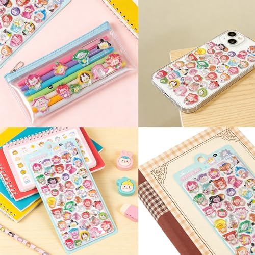Kawaii Cartoon Animal Stickers - 3D Gel Puffy Sticker Pack, Cute Waterproof Decals for Water Bottle Laptop Skateboard Phone, Scrapbooking Supplies, Teacher Rewards DIY Crafts & Gift Decorations