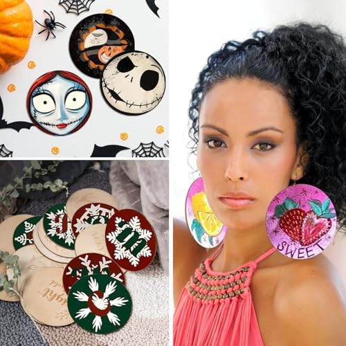 Blisstime Unfinished Wood Circles for Crafts, Wood Rounds for Crafts, Round Discs for Painting, Writing, DIY Supplies, Engraving and Carving, Home Decorations (4" 36 Pcs)
