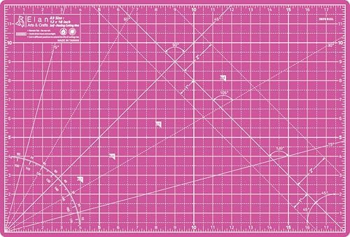 Elan Cutting Mat A3 Pink & Purple, Self Healing Cutting Mat 12x18 Inch, 5-Ply Craft Board Pink, Hobby Board for Crafts 12x18 Inch