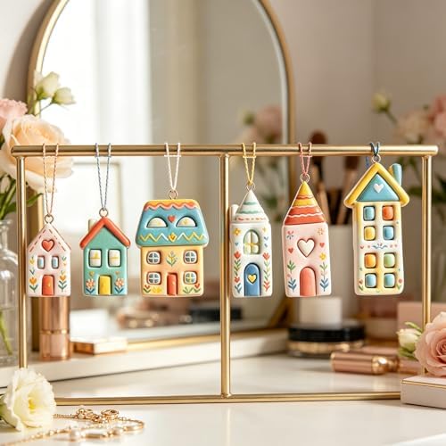 6 Pcs Cute House Polymer Clay Cutters Set - Charming Home Shapes Clay Cutters for Polymer Clay Jewelry Making, Perfect Housewarming Gift