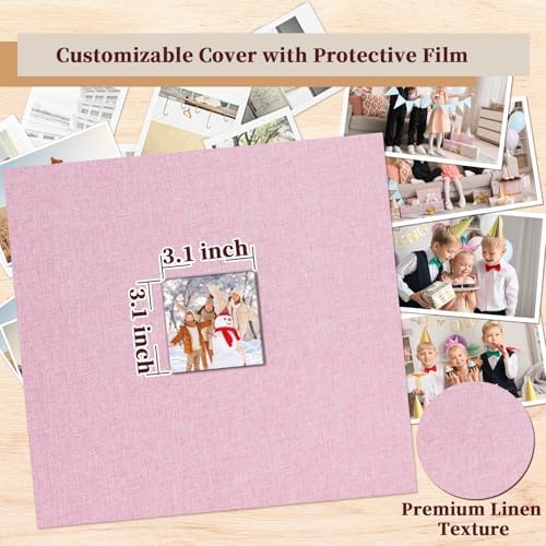 12x12 Inch Large Scrapbook Photo Album, 3 Ring Binder- Pink