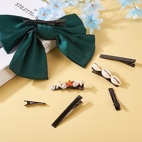100Pcs Black Alligator Hair Clips 5 Sizes Metal Barrette Hair Clips Single Prong Hairpins for Bows Hair Accessories Making, 35/46/56/65/77mm