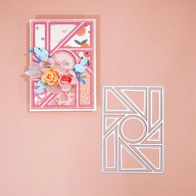 Cutting Dies 3D Background Frame Metal Stencils Scrapbooking Tools DIY Craft Carbon Steel Embossing Template for Paper Card Making Album Arts Supplies