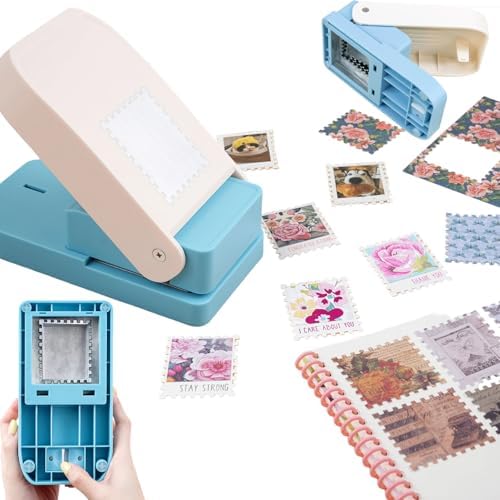 CYFUN DESIGN 2.5x2.1inch Extra Large Postage Stamp Punch, Stamp Maker, Stamps Hole Cutter, Stamp-Punch, Craft Cutter Hole Puncher, Stamps Shaped Paper Punches for Crafting Scrapbooking Paper Crafting
