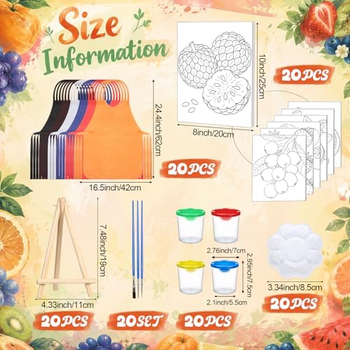 Sherr 140 Pcs 20 Set Pre Drawn Canvas Painting Kit, Fruit