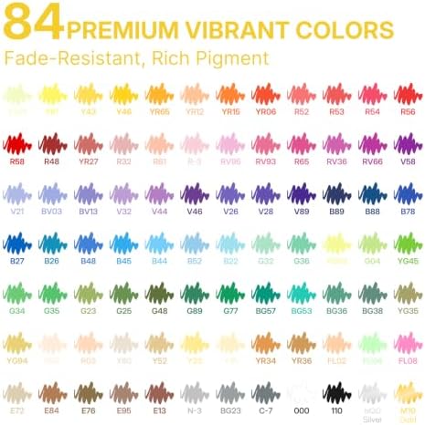 WUO 84 Colors Acrylic Paint Markers Brush Tip with Automatic Ink Control