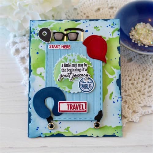 Patchwork Travel Suitcase Metal Cutting Dies for Card Making