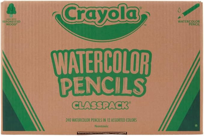 Crayola Classpack Watercolor Pencils 240ct, Bulk Classroom Supplies Set