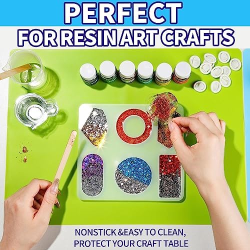 LEOBRO Silicone Mats, 3 PCS Silicone Mats for Crafts, Resin Molds, Play Dough Mat, Nonstick Silicone Sheet Mat for Epoxy Resin, Clay, Craft Supplies, 15.7”x 11.7”