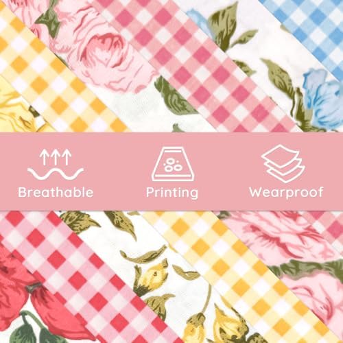 Aubliss 8pcs Fat Quarter Fabric Bundles (100% Cotton - 20'' x 20'')