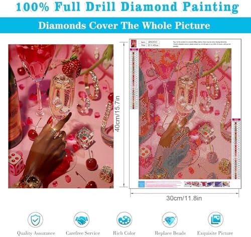 Pink girl Cocktail Dice Diamond Art Kits for Adults Diamond Painting Kits