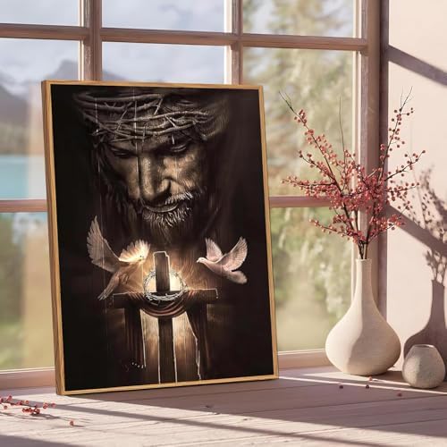Jesus Paint by Numbers Kit for Adults Framed Canvas 12X16 in, Frameworkless