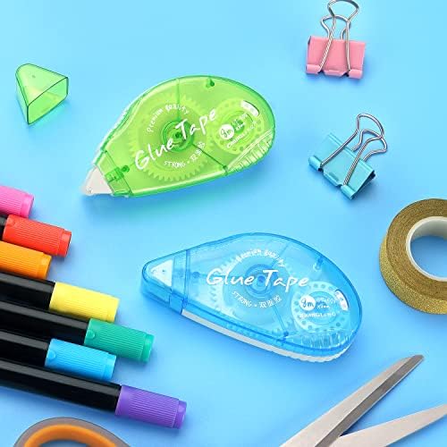 Tamaki 6 Pack Double Sided Tape Roller, Adhesive Scrapbooking Glue Tape