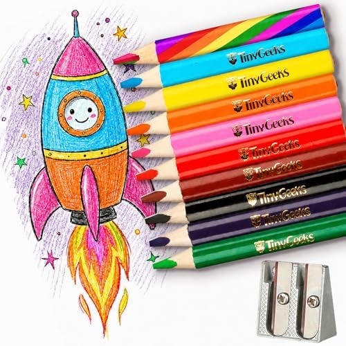 Jumbo Fat Triangle Colored Pencils for Kids, Toddler Pencils Set of 10