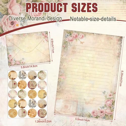 TaoBary 160 Pcs Lace Edged Scrapbook Stationery Paper and Envelopes Set