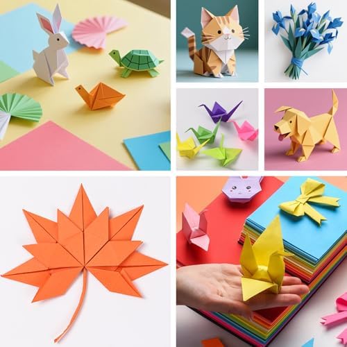 300 Sheets Origami Paper 25 Color Double Sided Origami Paper 6x6 | 6" Square Oragami Paper Easy to Fold, tear-resistant, Holds Crisp Creases, Crafts for Handmade Projects Great